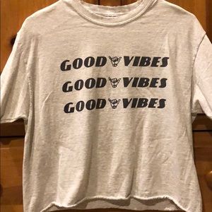 Brandy Melville Good Vibes Cropped Tee